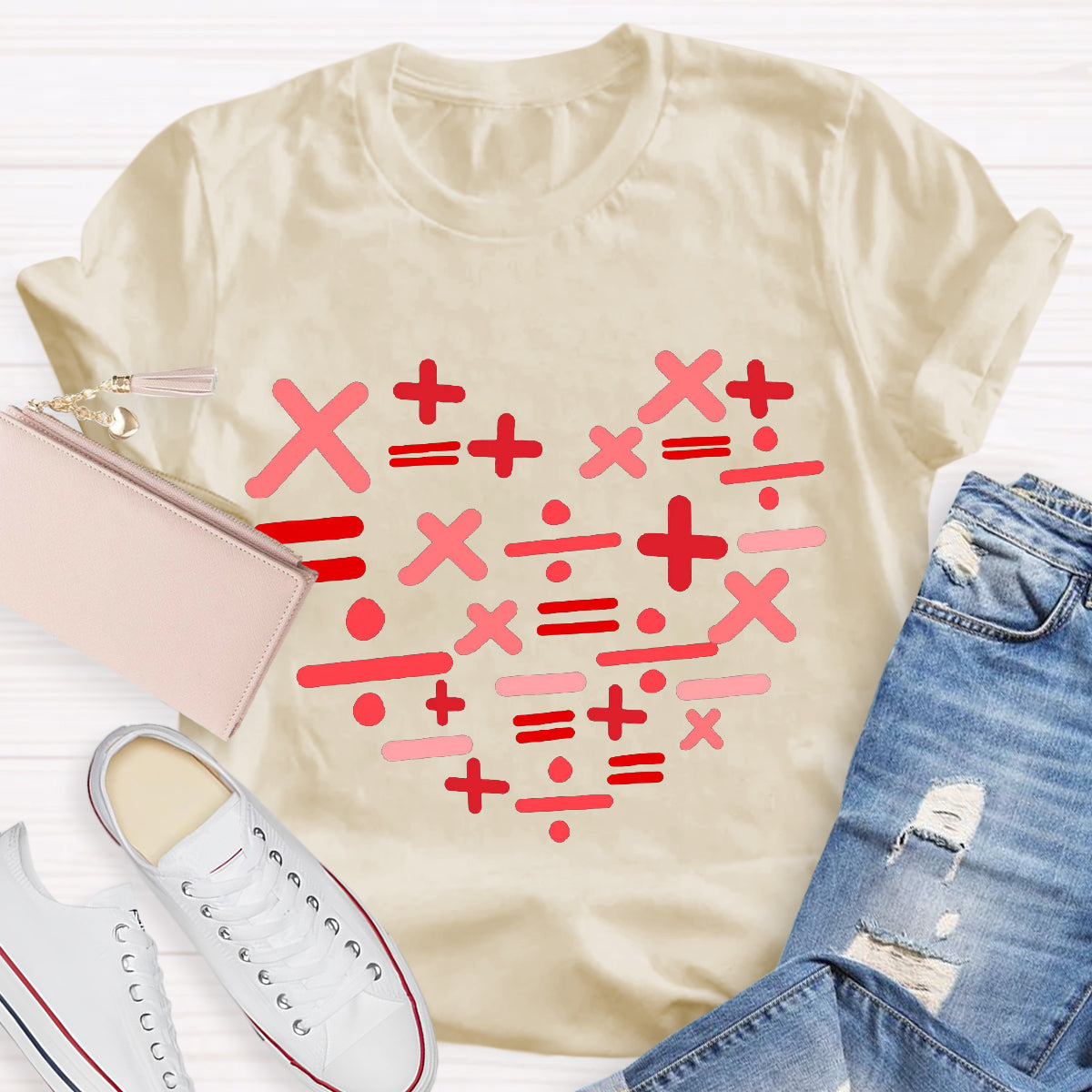 Add Subtract Multiply And Divide Heart Teacher T-Shirt