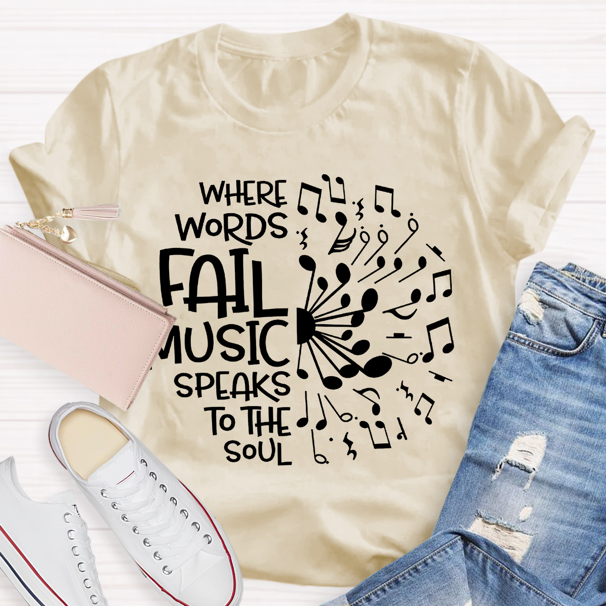 Where Words Fail Music Speaks To The Soul Teacher T-Shirt