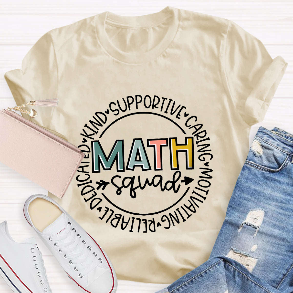 Math Squad Kind Supportive Caring Motivating T-Shirt