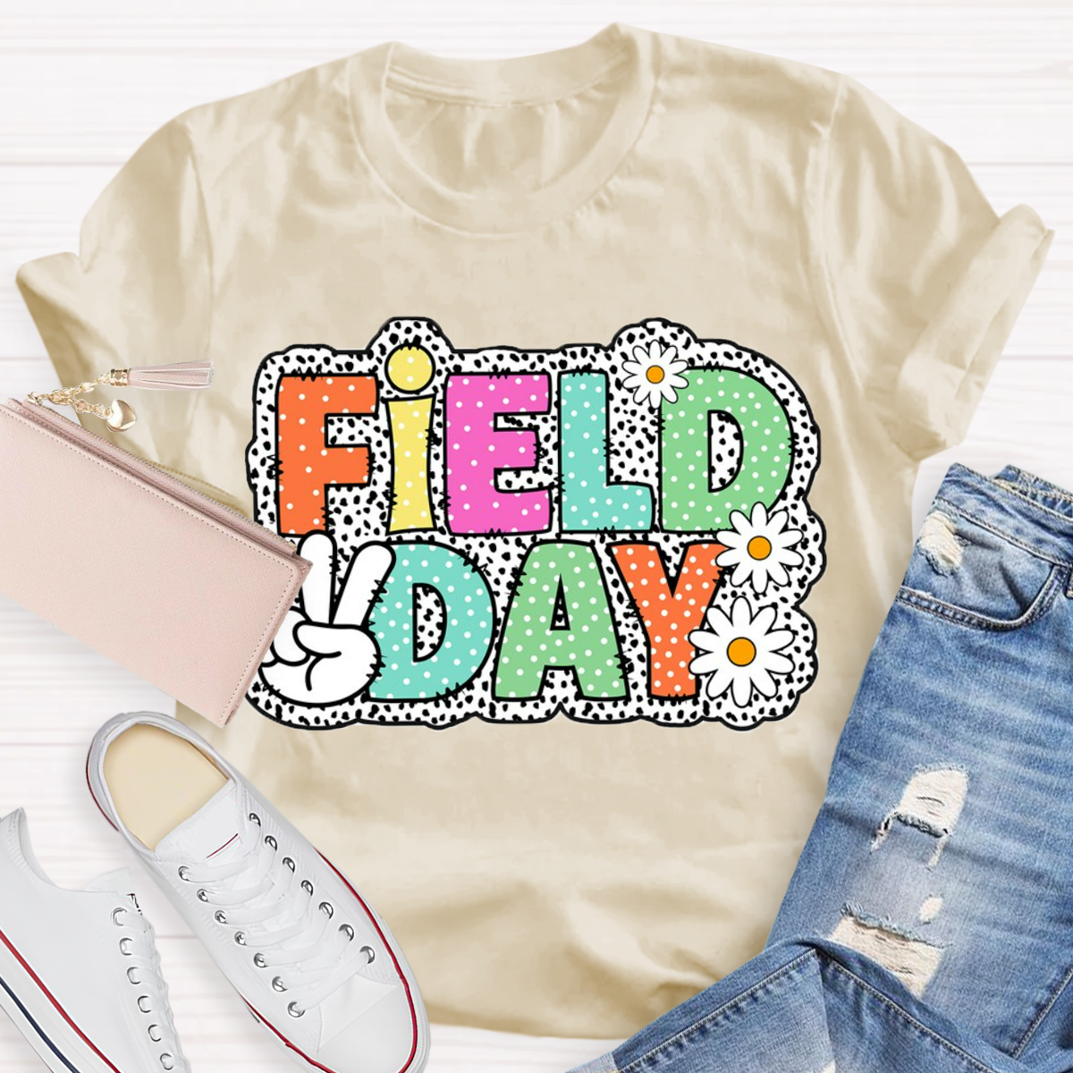 Field Day Dots Teacher T-Shirt