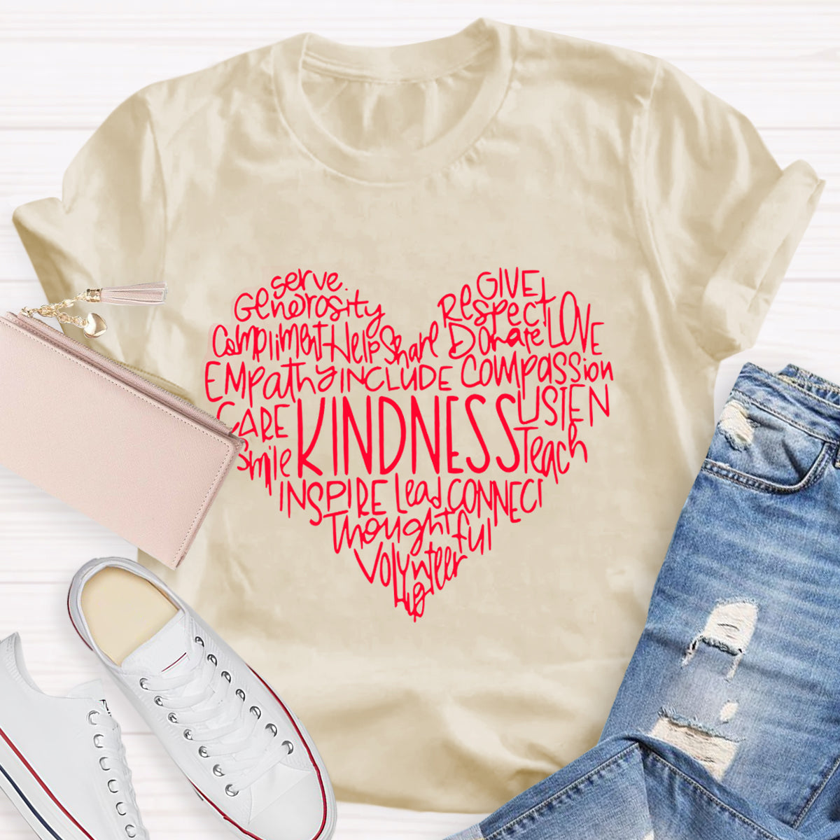 Kindness Teach Smile Teacher T-Shirt