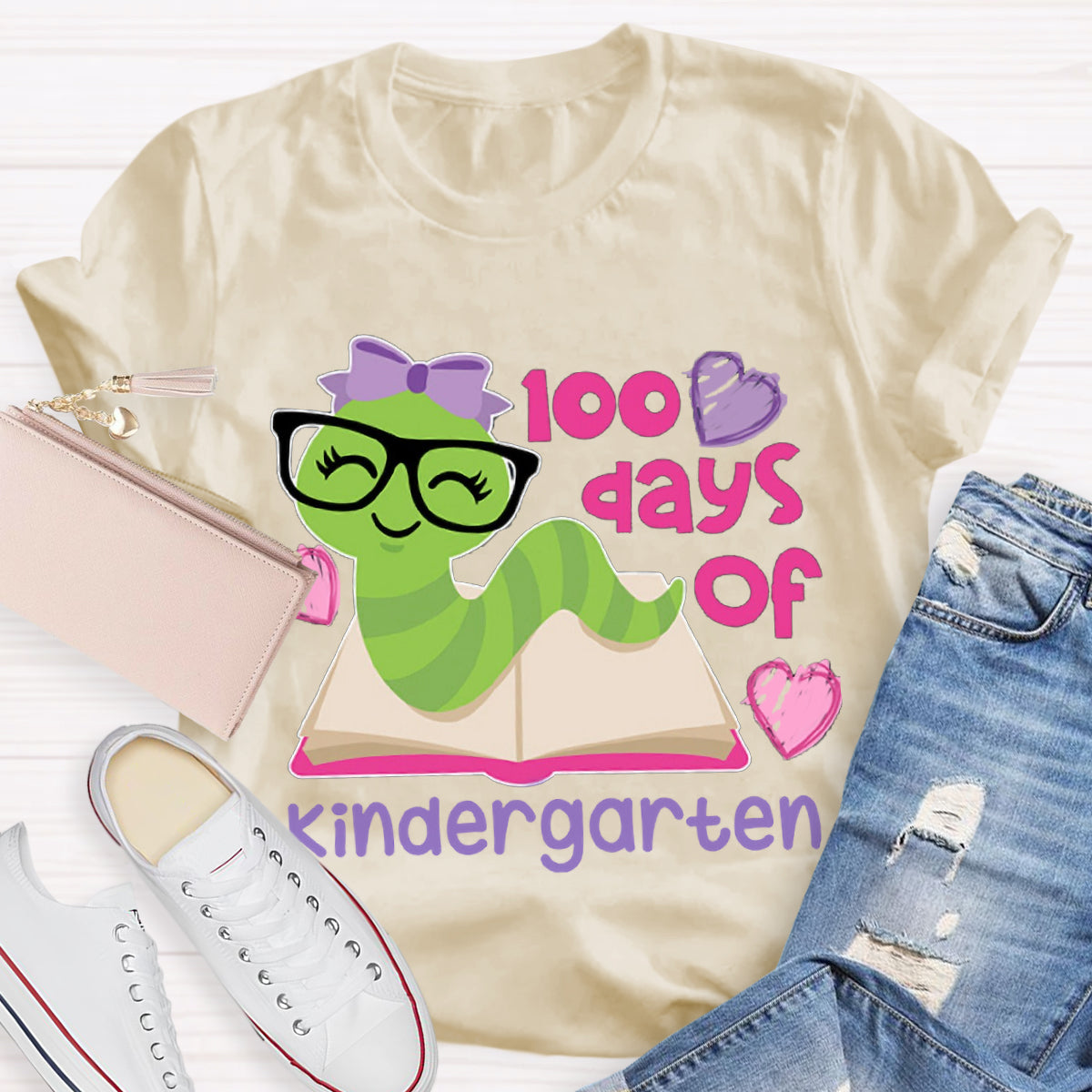 Personalized Grade 100 Days Of Kindergarten Teacher T-Shirt