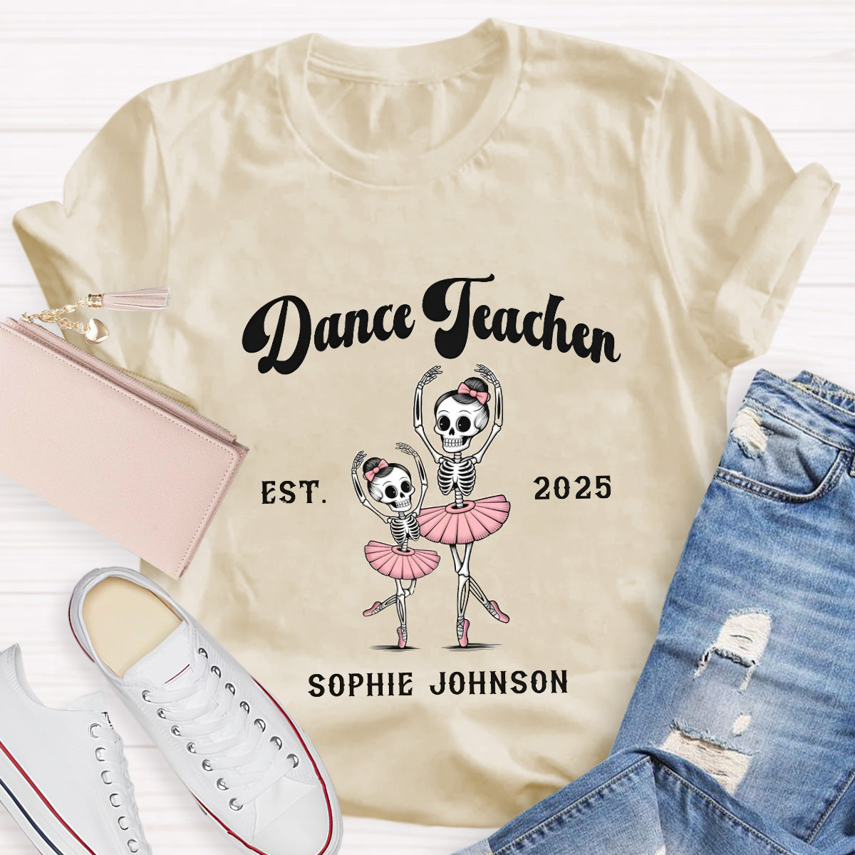 Personalized Year Pink Dance Teacher T-Shirt