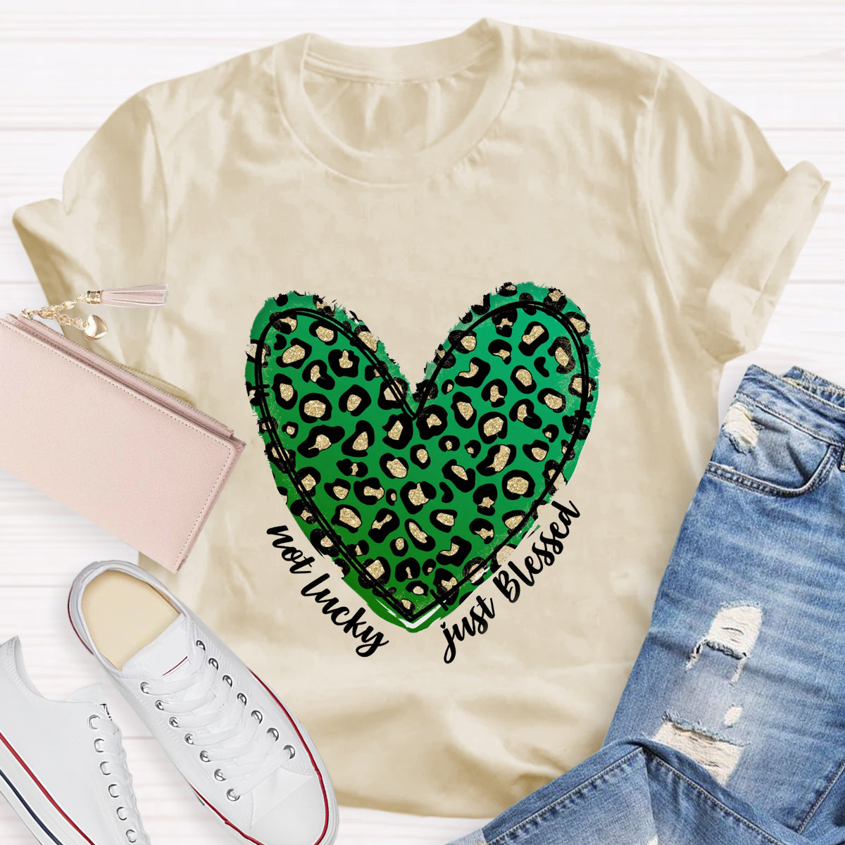 Not Lucky Just Blessed St Patrick Heart T-Shirt