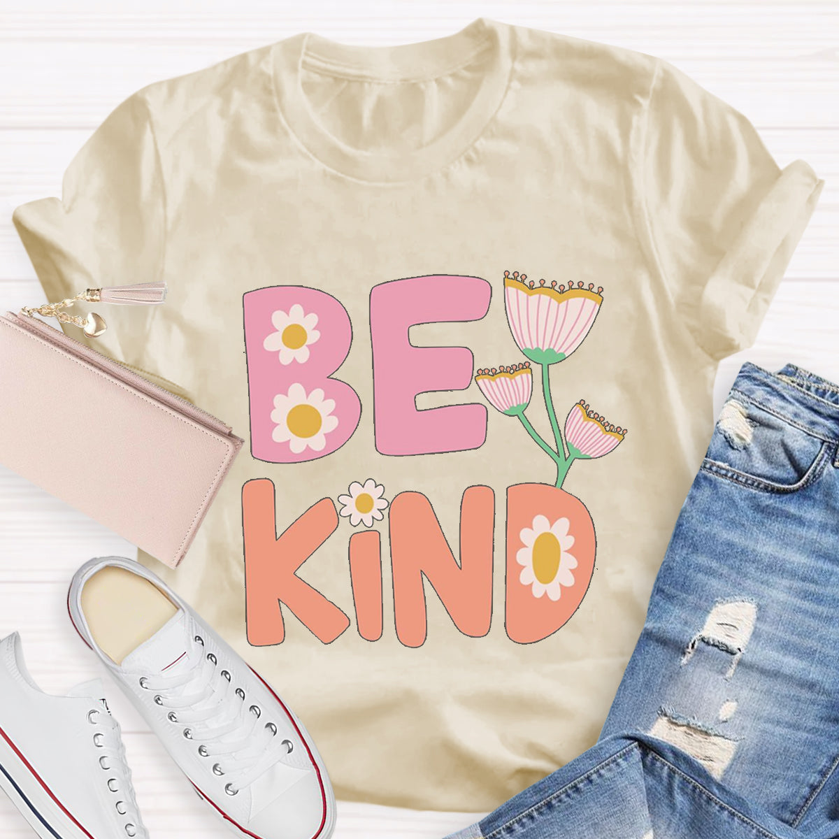 Be Kind Flower Teacher T-Shirt