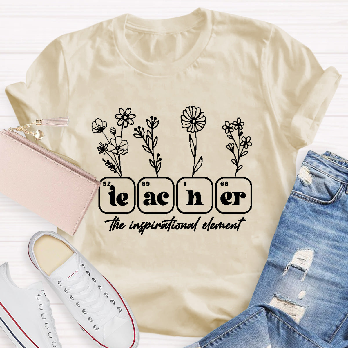 The Inspirational Element Teacher Flowers T-Shirt