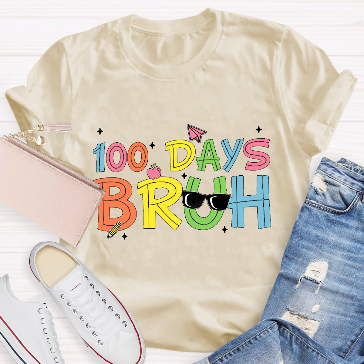 100 Days Bruh Teacher T-Shirt