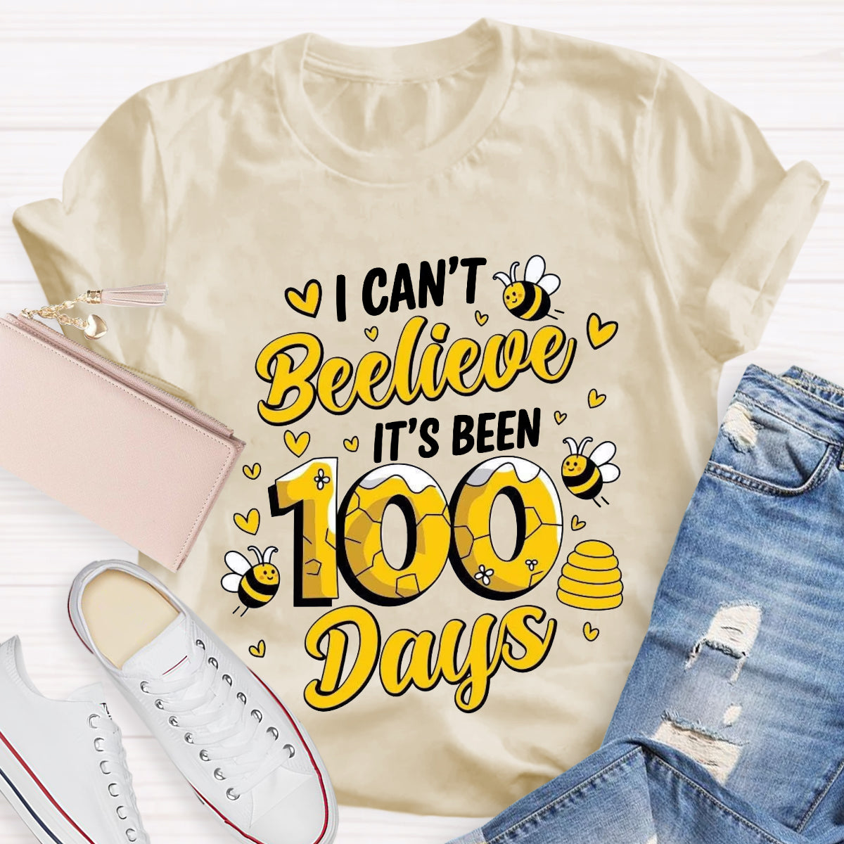 I Can't Believe It's Been 100 Days Cute Bees T-Shirt