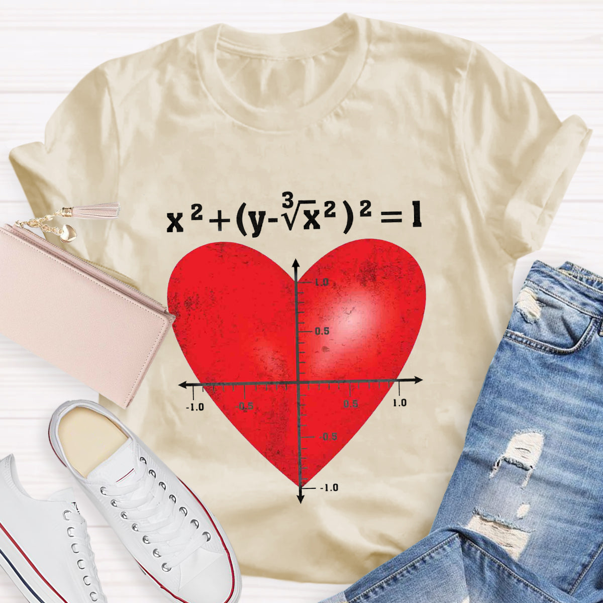 Heart Equation Math Teacher T-Shirt