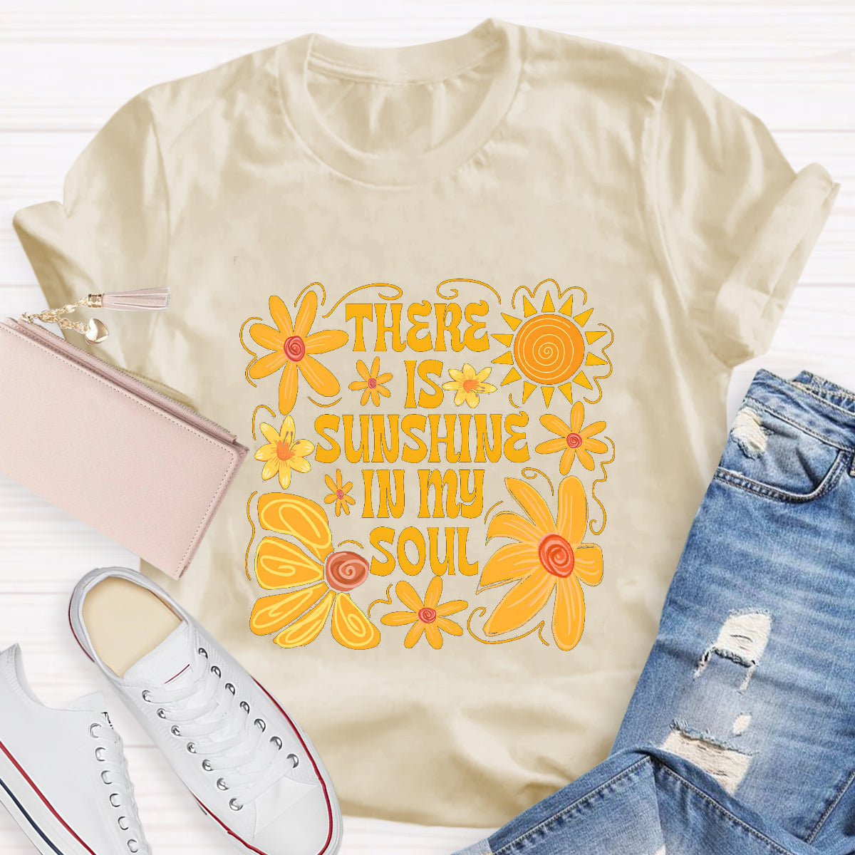 There Is Sunshine In My Soul Floral T-Shirt