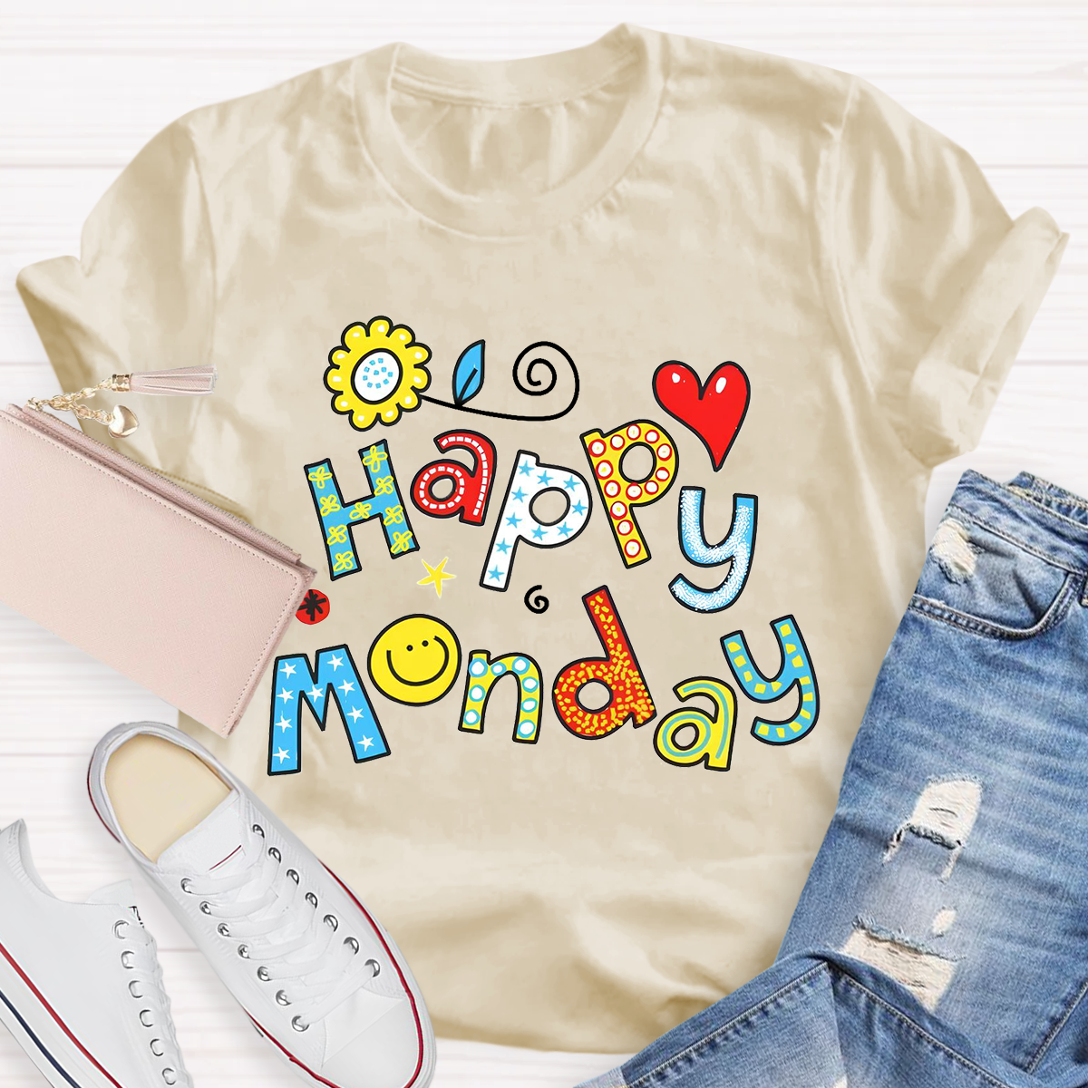 Personalized Day of the Week Happy Monday Funny Design T-Shirt