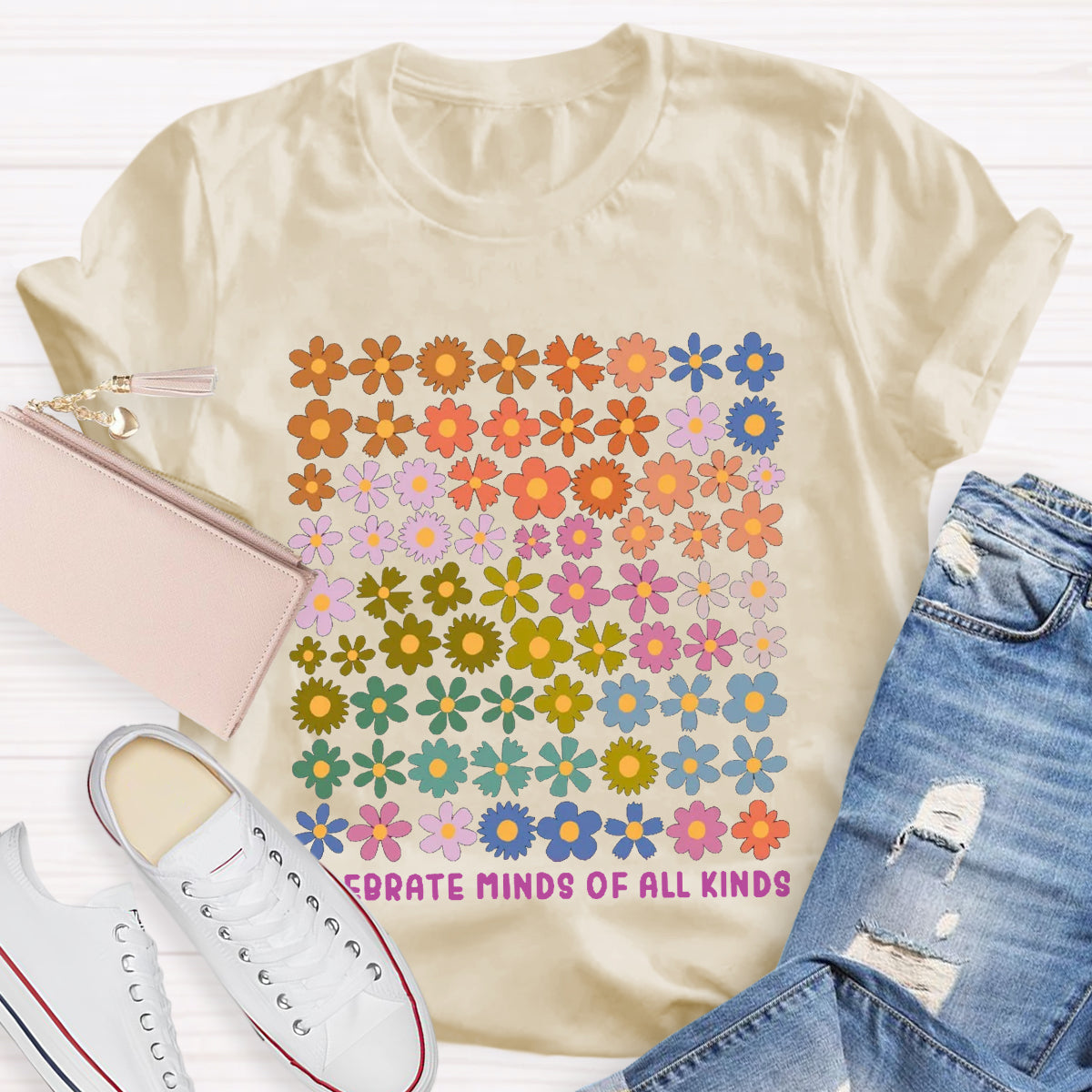 Celebrate Minds of All Kinds Floral T-Shirt