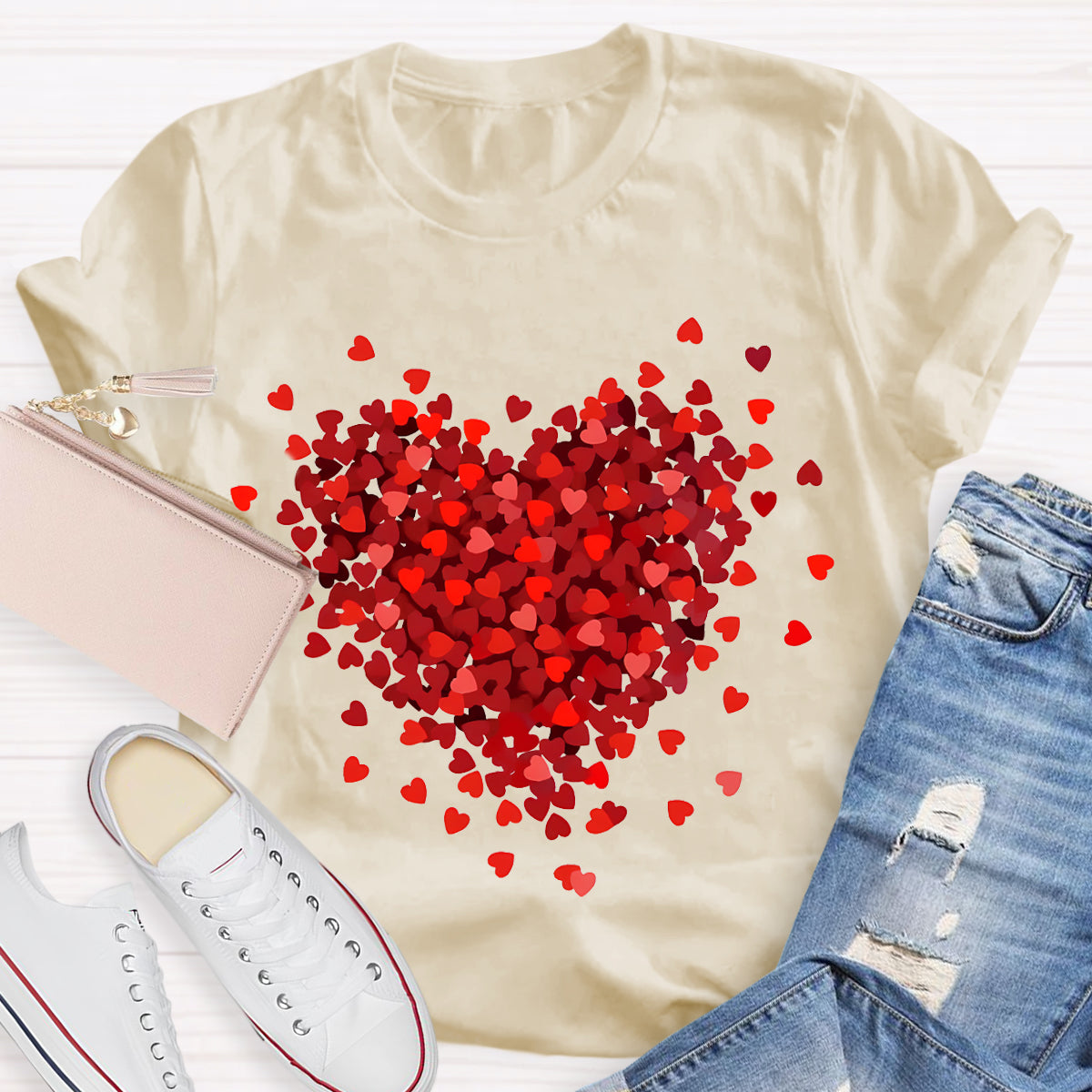 Let Love Fill Your Heart Teacher T-Shirt