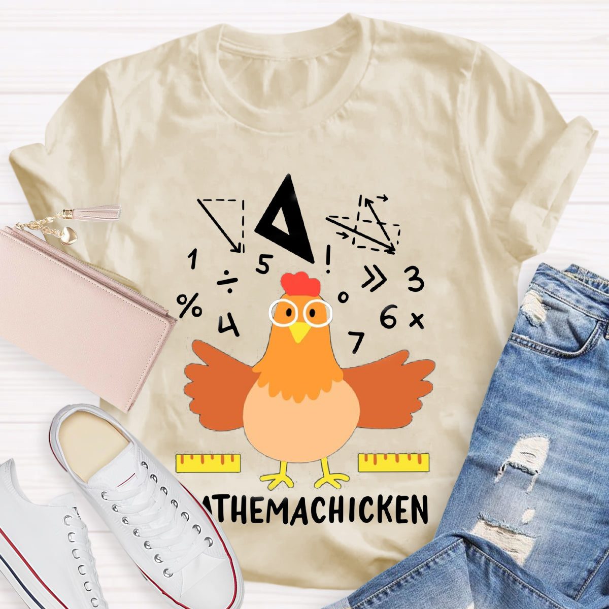 Math Chicken Gag Classic Teacher T-Shirt