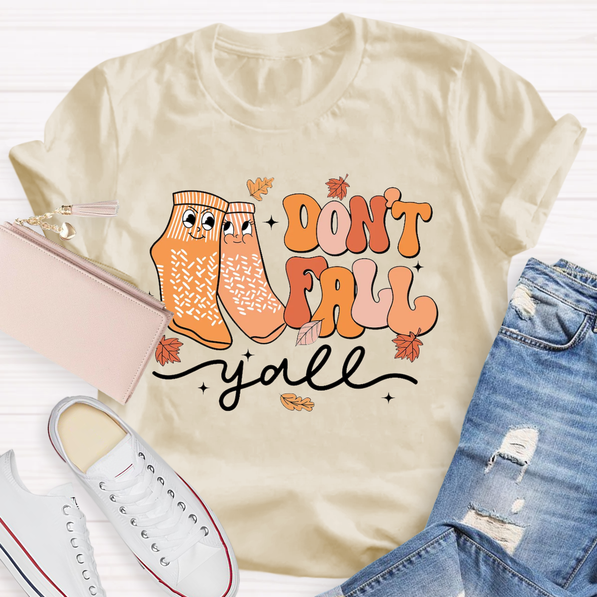 Don't Fall Y'all Thanksgiving Teacher T-Shirt