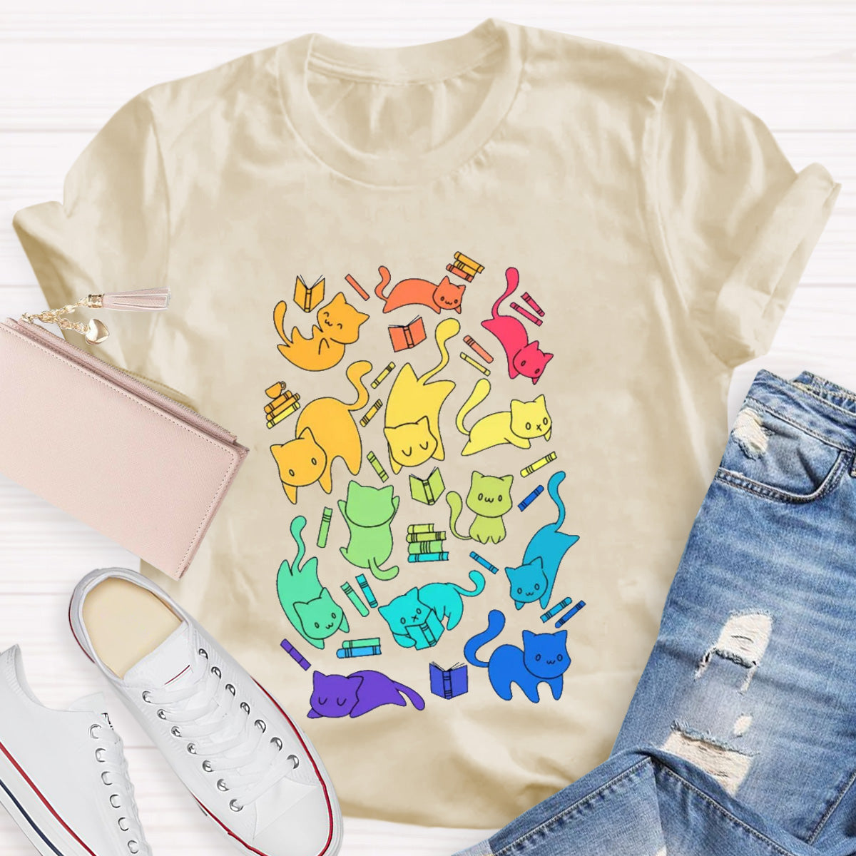 Funny Cat Art Teacher T-Shirt
