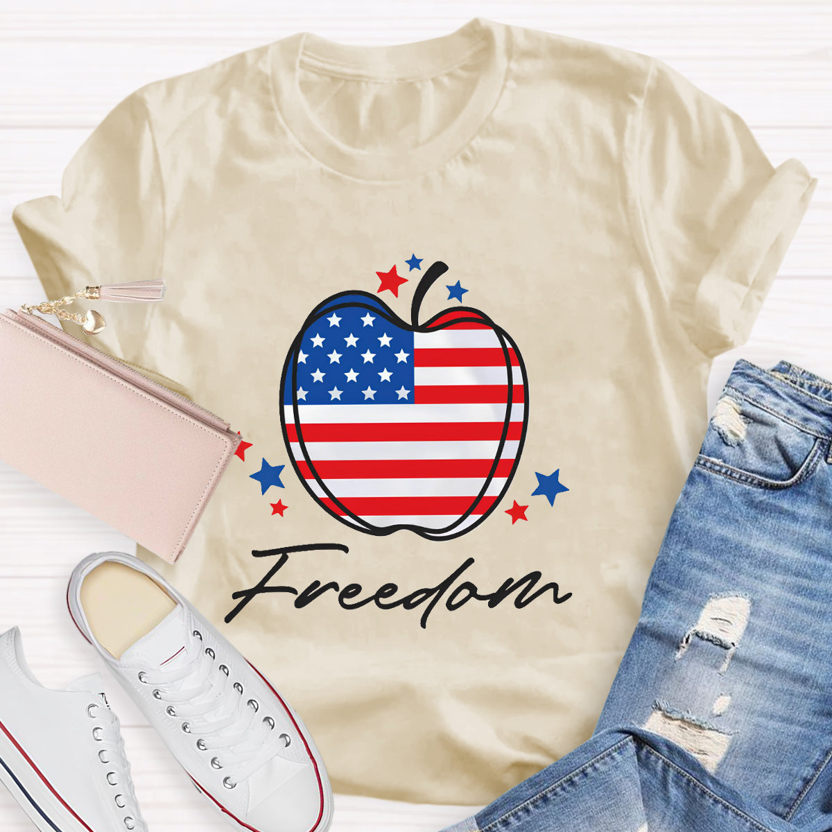 Freedom Apple Teacher T-Shirt