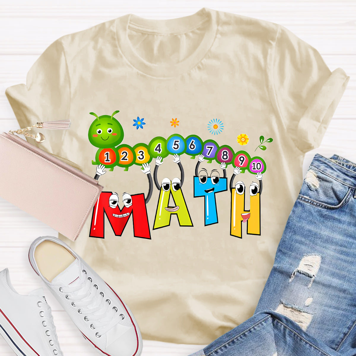 Caterpillar Math Day Number Math Teacher T-Shirt