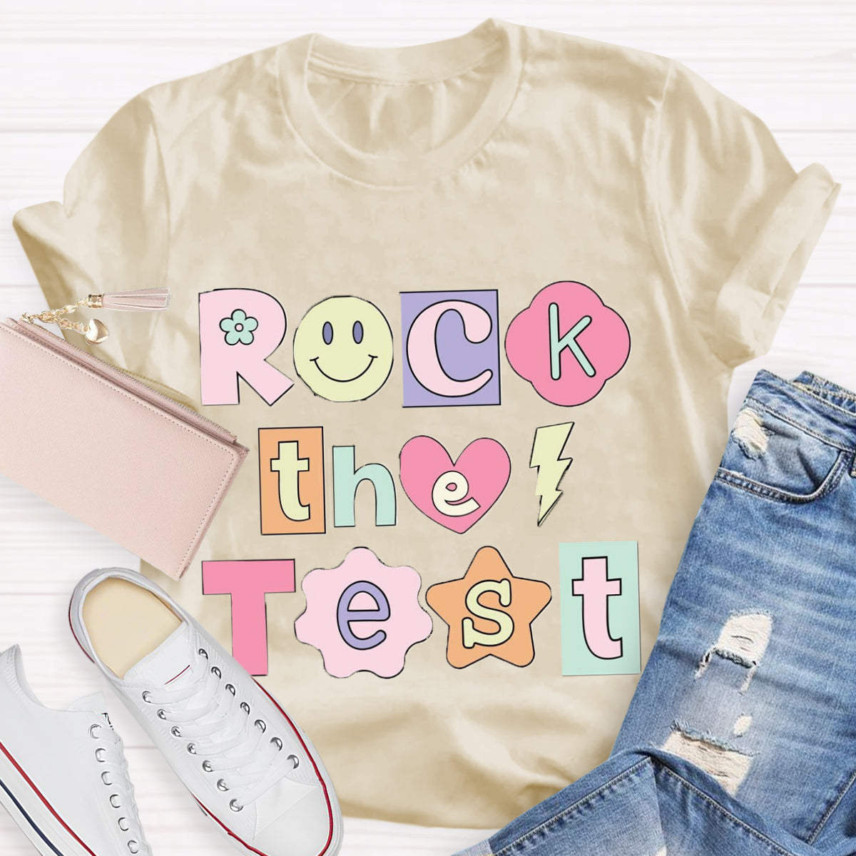 Rock the Test Testing Day Teacher T-Shirt