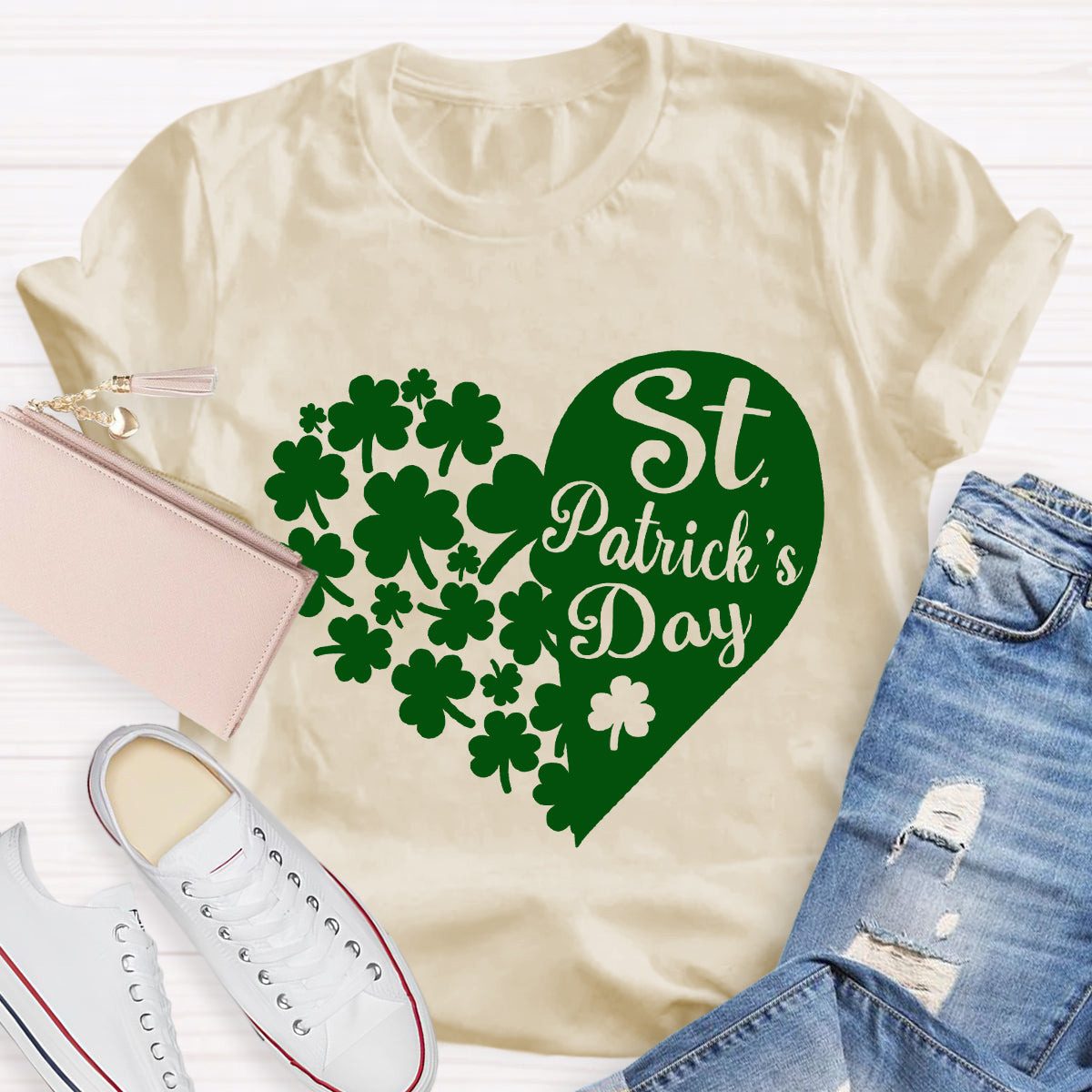 Lucky Shamrock St Patricks Day Teacher T-Shirt