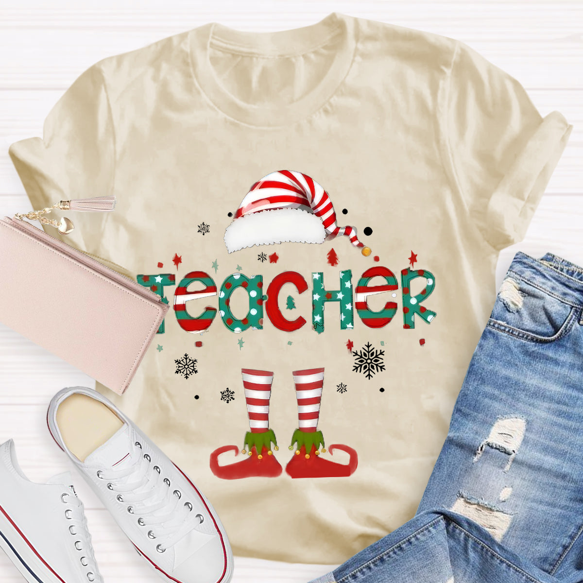 Christmas Teacher Elf T-Shirt