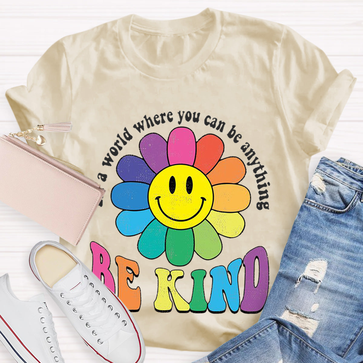 In A Word Where You Can Be Anything Be Kind Teacher T-Shirt