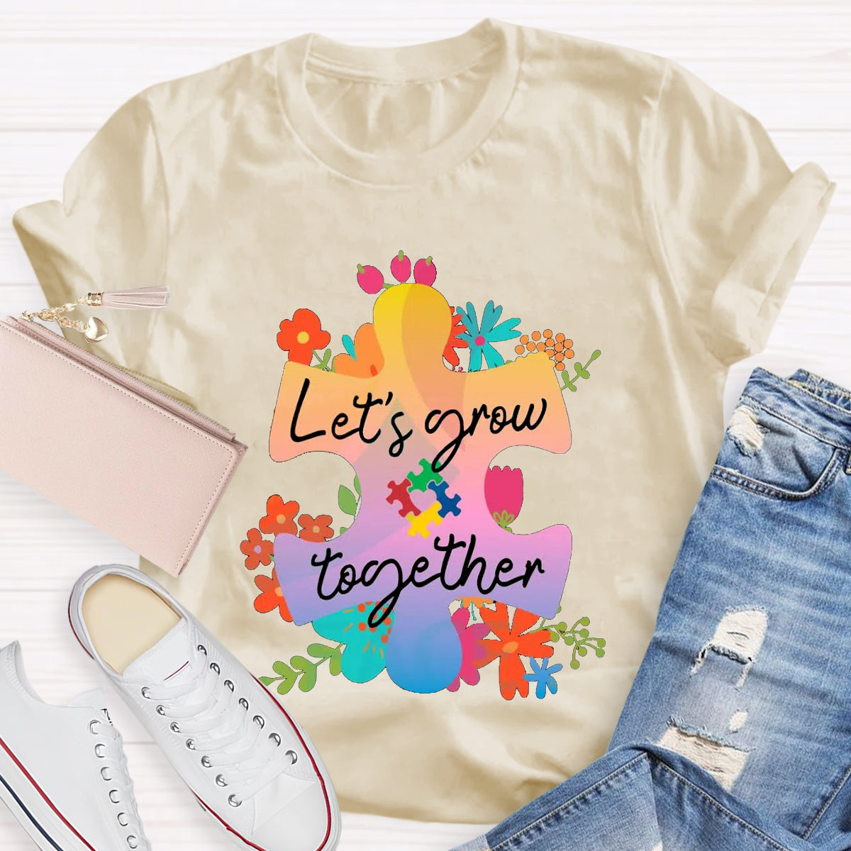 Let's Grow Together Teacher T-Shirt