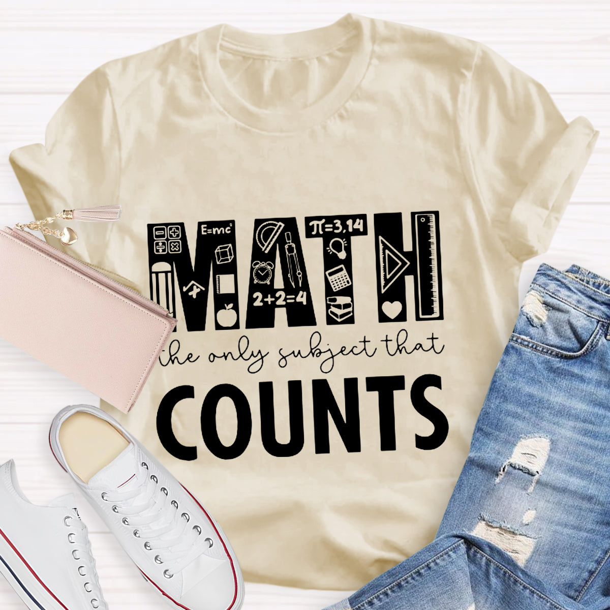 Math The Only Subject That Counts Math Teacher T-Shirt