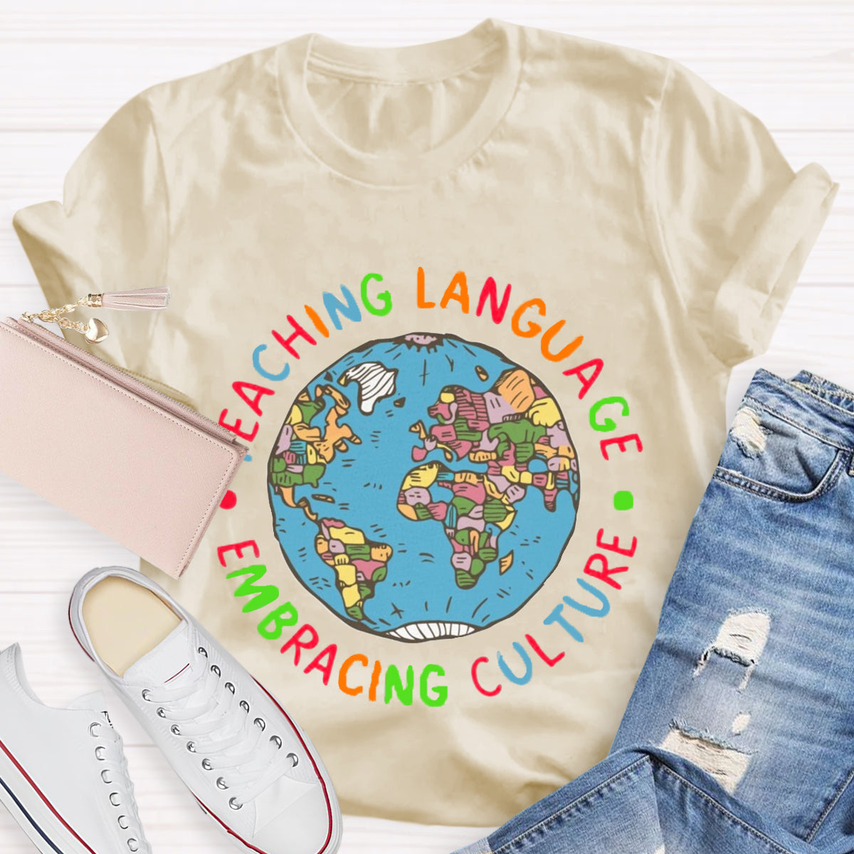 Teaching Language Embracing Culture Teacher T-Shirt