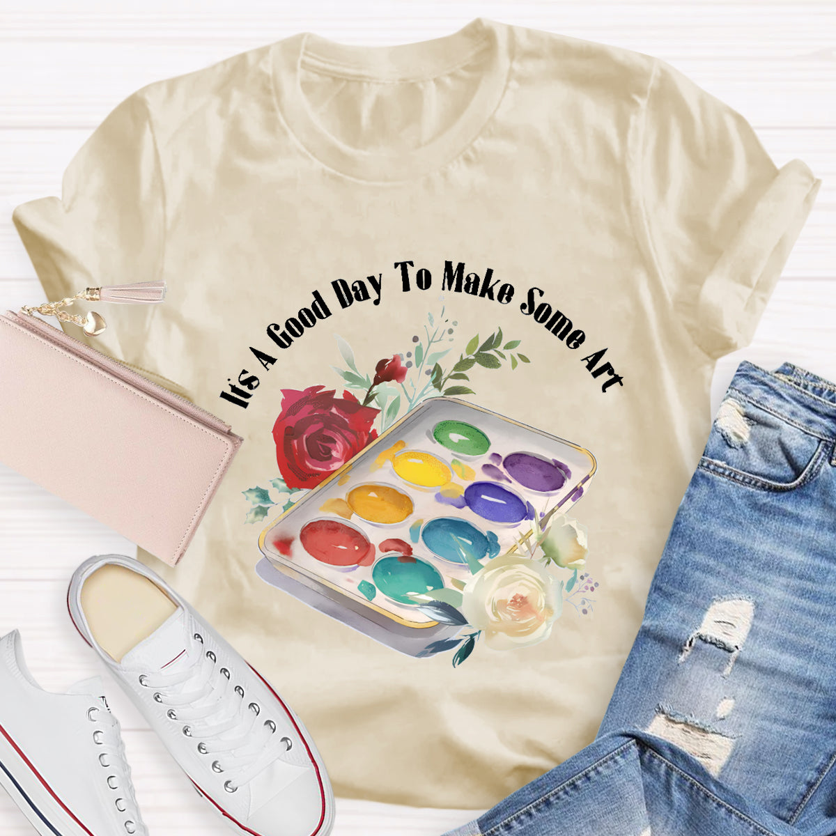Floral It's A Good Day To Make Some Art Teacher T-Shirt