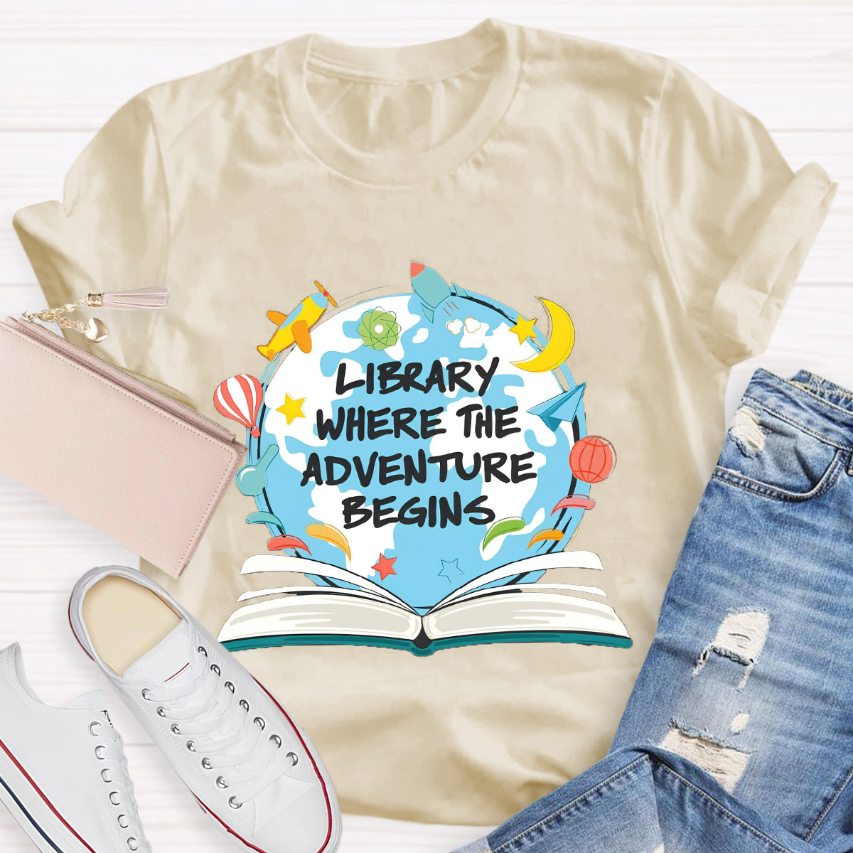 Library Where The Adventure Begins T-Shirt