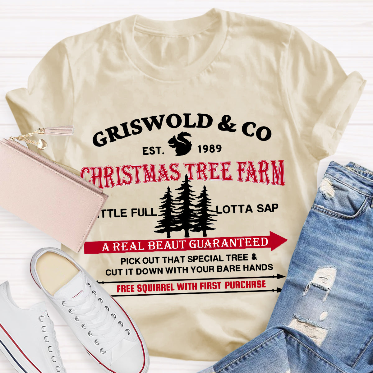 Griswold Co Christmas Tree Farm Teacher T-Shirt