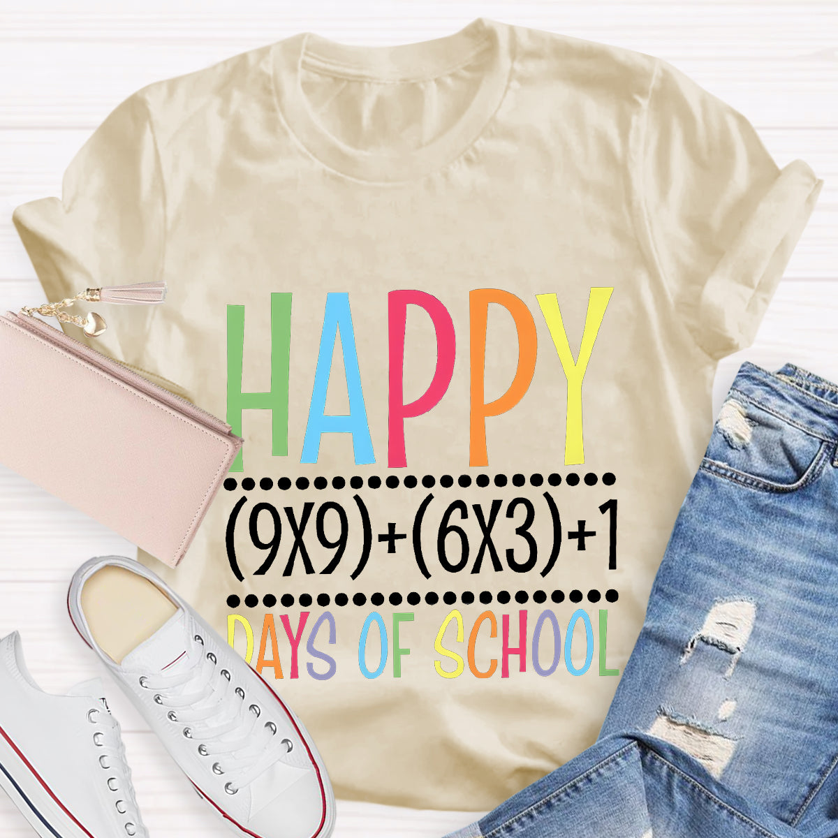 Happy 100 Days Of School Math Teacher T-Shirt