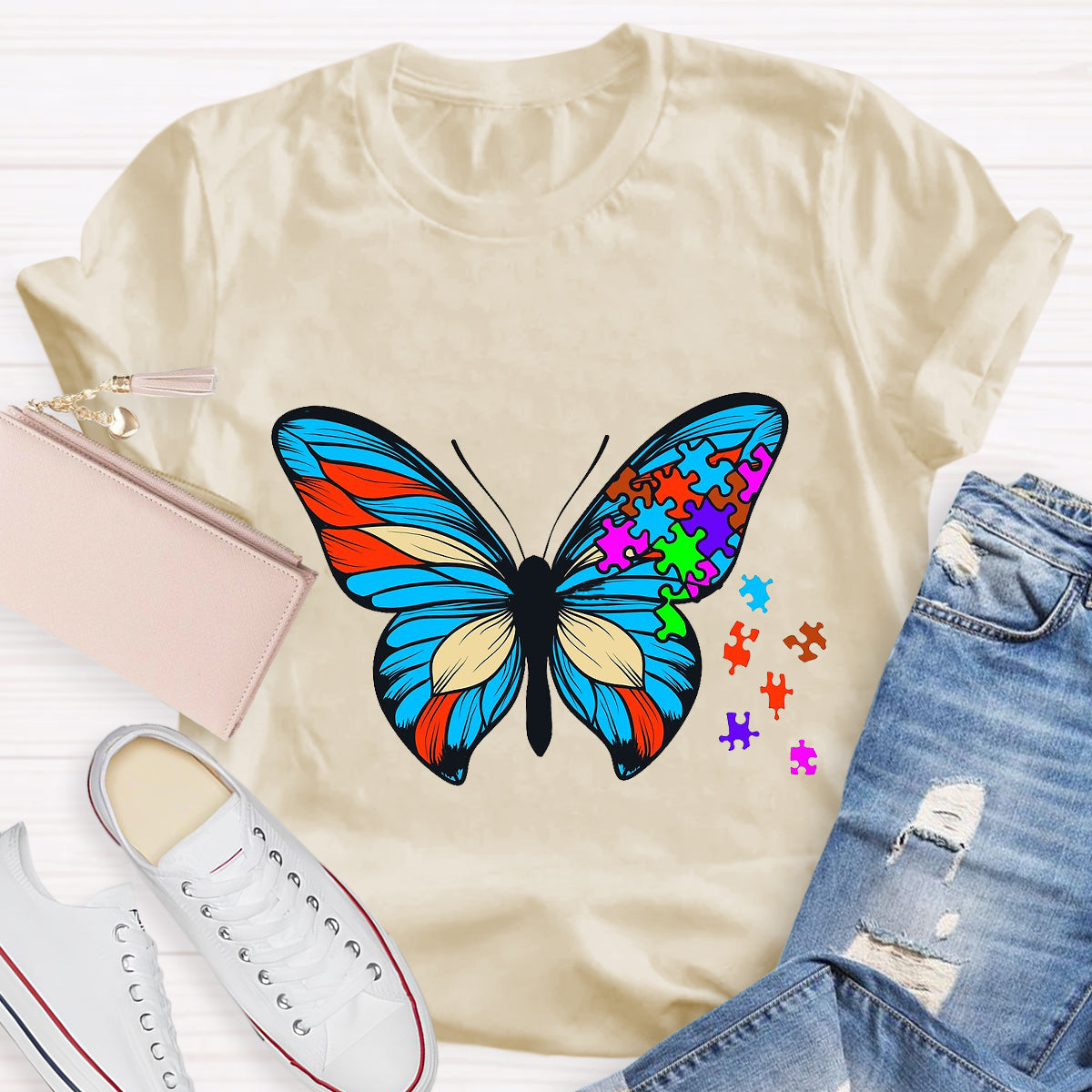 Butterfly Autism Awareness Day Promoting Love And Acceptance T-Shirt