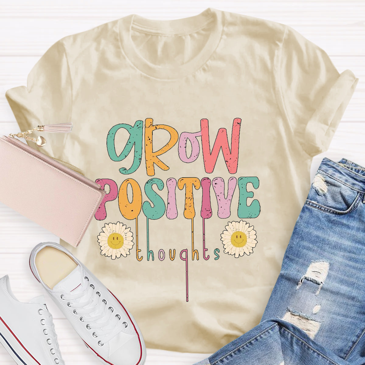 Grow Positive Thoughts Teacher T-Shirt