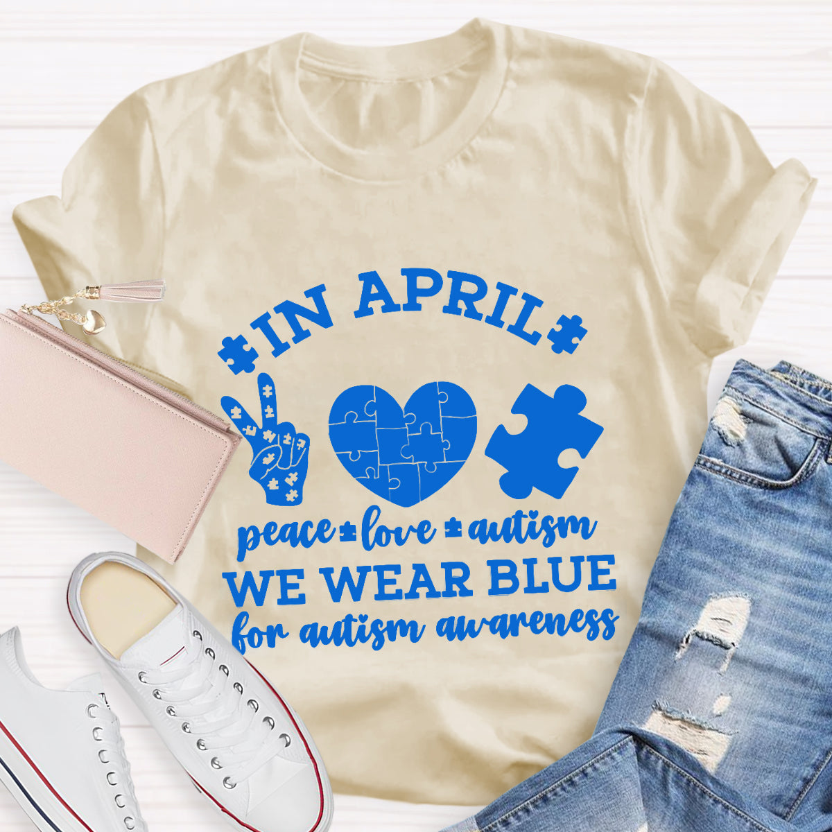 We Wear Blue For Autism Awareness T-Shirt