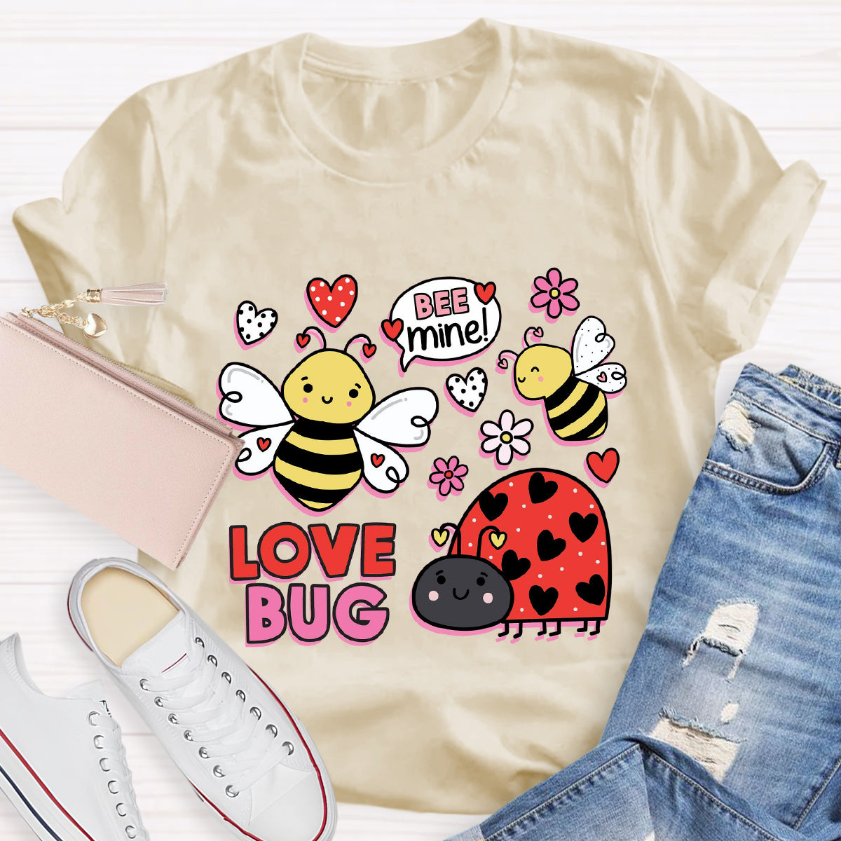 Bee Mine Love Bug Teacher T-Shirt