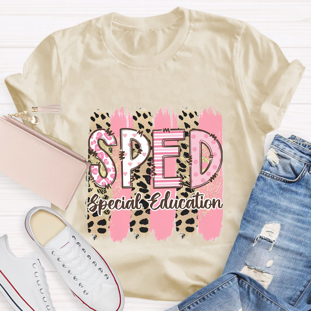 Pink Leopard SPED Special Education T-Shirt