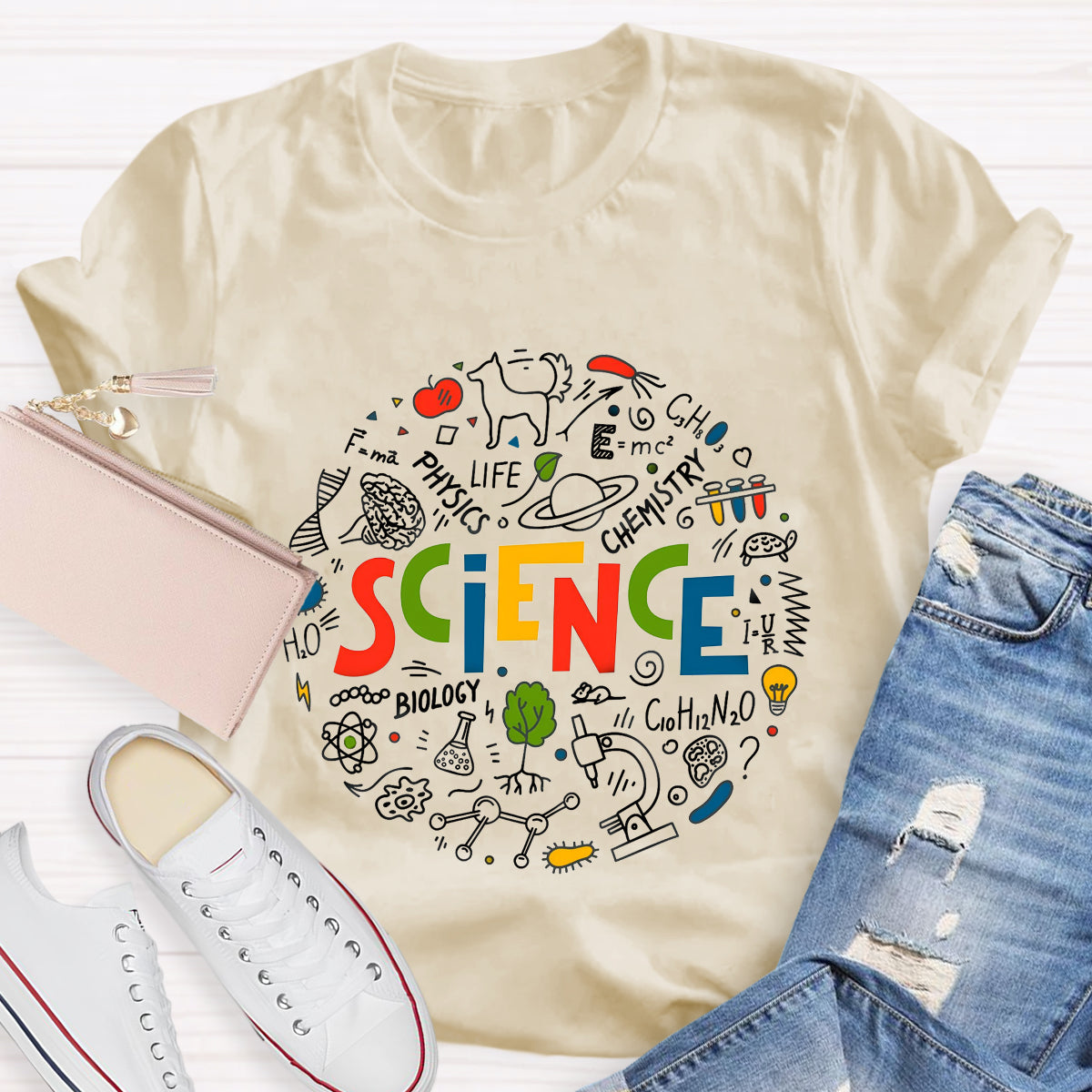 Science Chemistry Education Circle Teacher T-Shirt