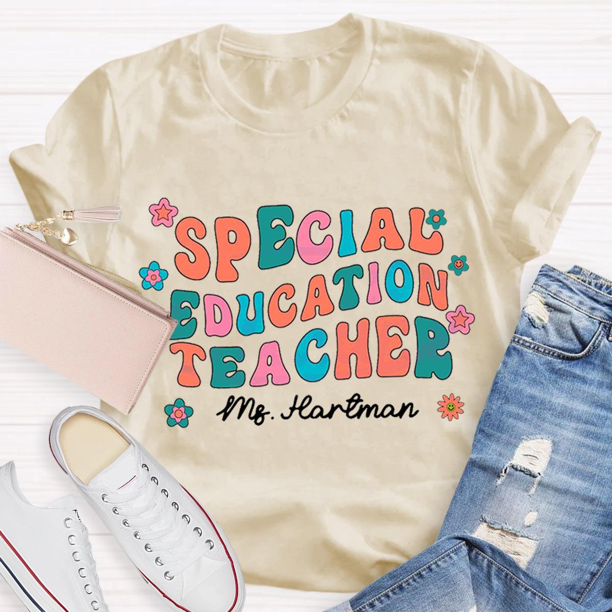 Personalized Special Education Teacher Name T-Shirt