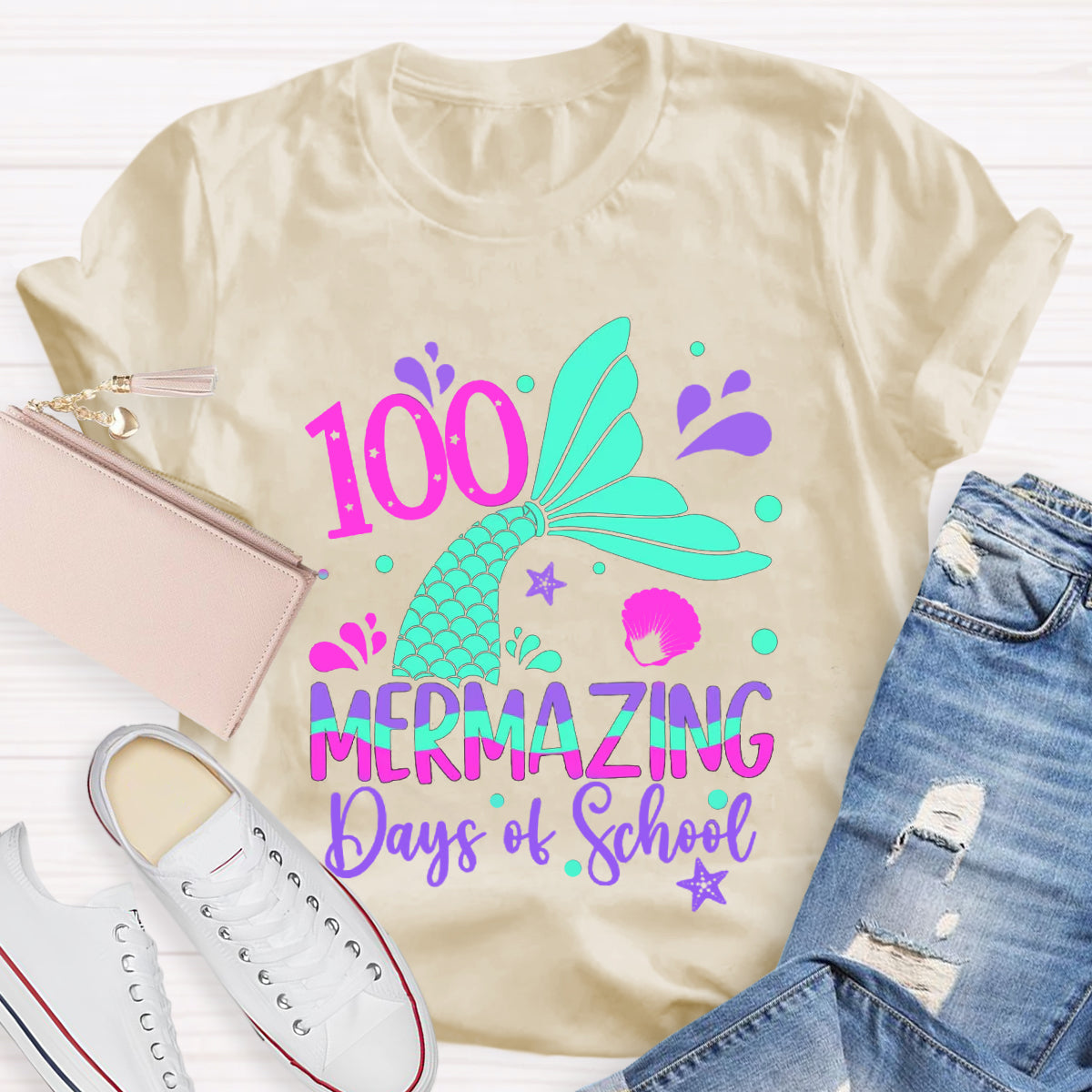 100 Mermazing Days Of School T-Shirt