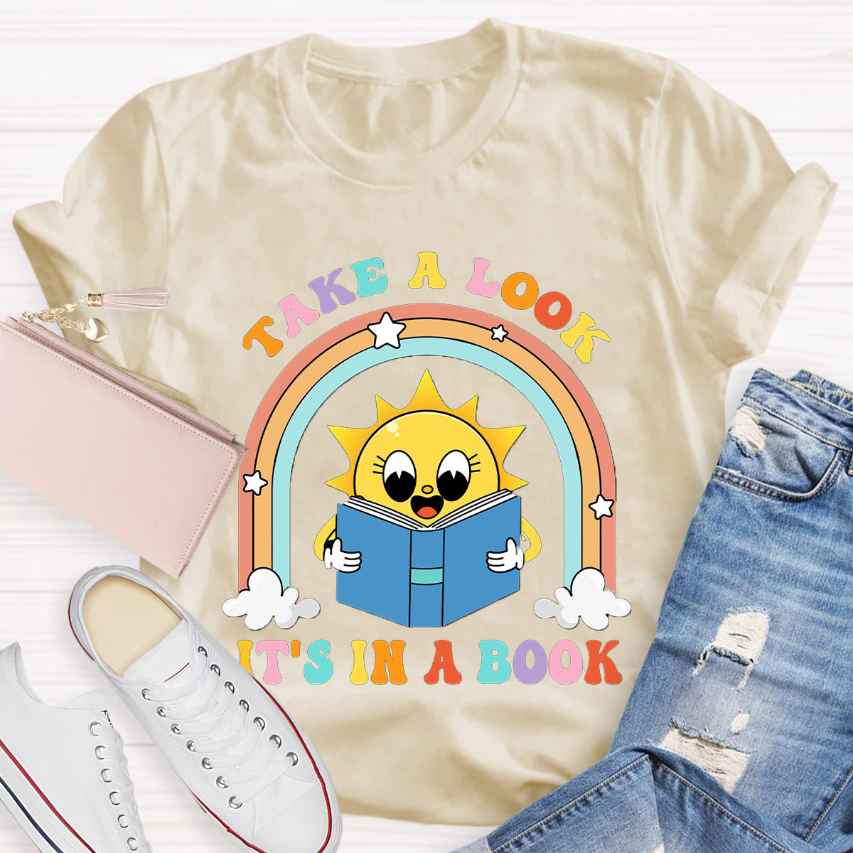 Take A Look It's In A Book Teacher T-Shirt