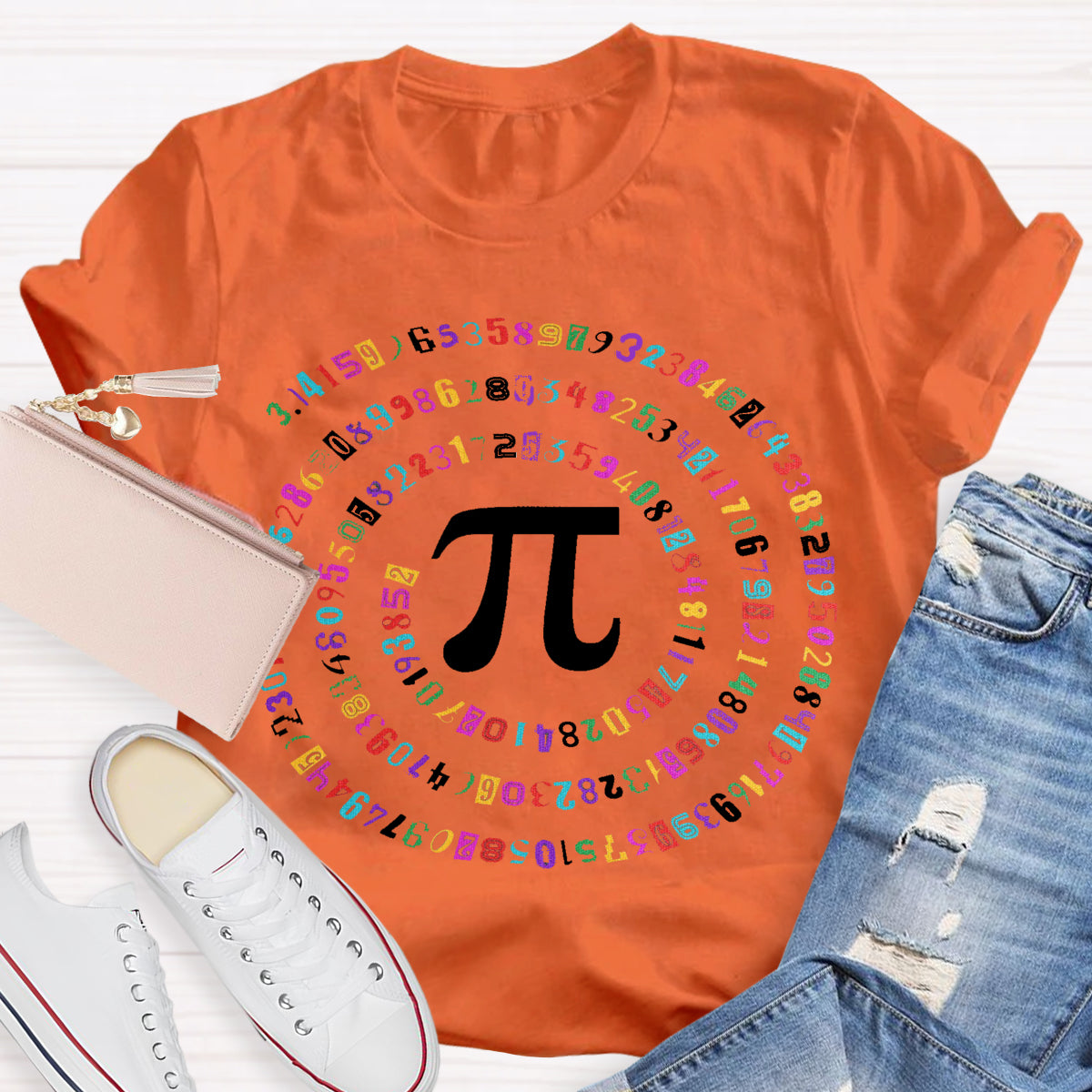 Happy Pi Day Colorful Pi Teacher T-Shirt