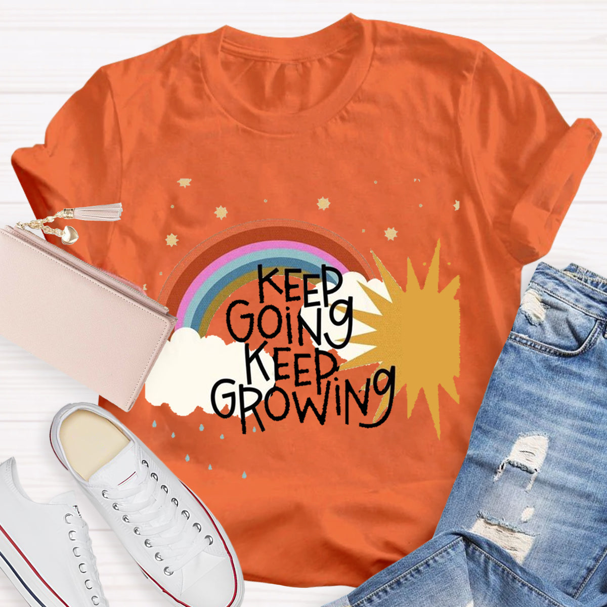 Keep Going Keep Growing Rainbow T-Shirt