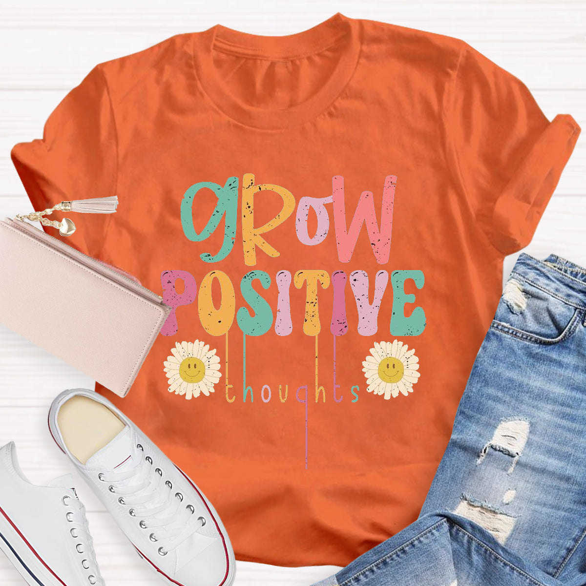 Grow Positive Thoughts Teacher T-Shirt