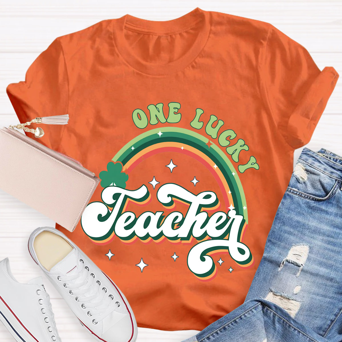 One Lucy Teacher Rainbow T-Shirt