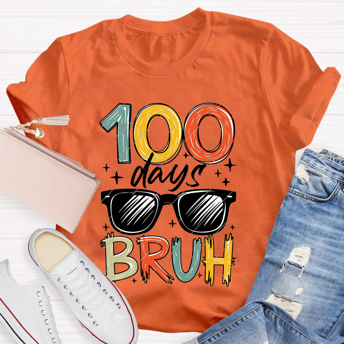 100 Days Bruh Teacher T-Shirt