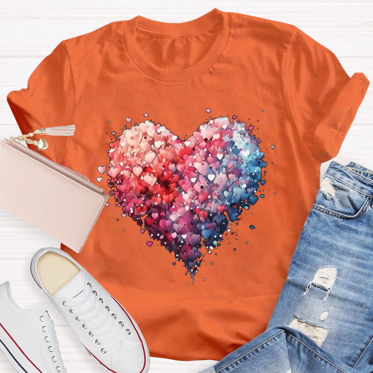 Valentine's Day Beautiful Watercolor Heart T-Shirt