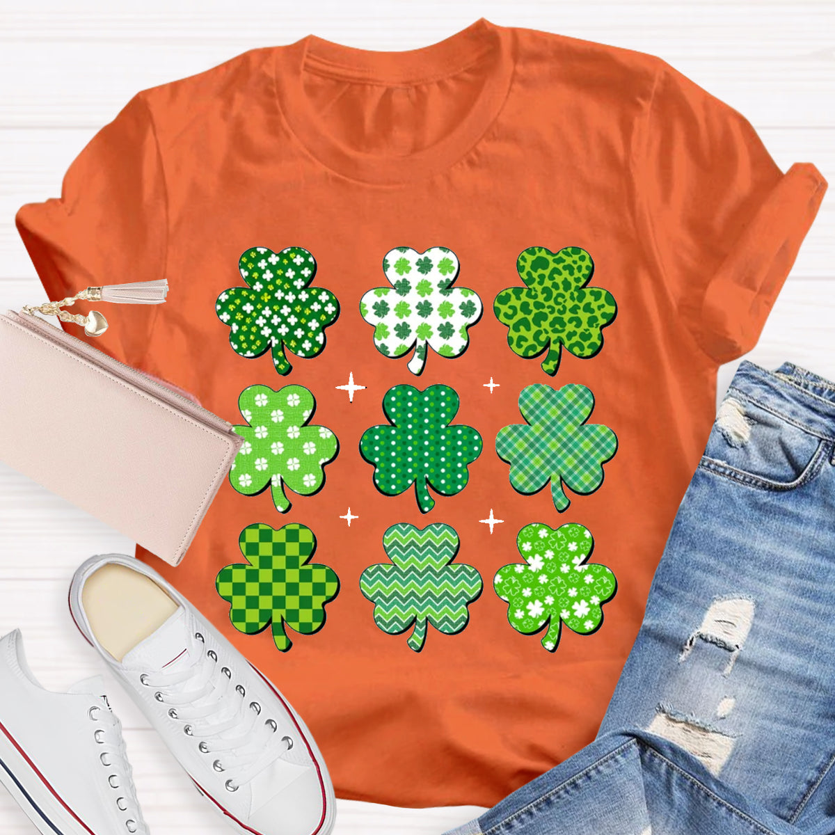 Multi Shamrock St Patricks Day T-Shirt