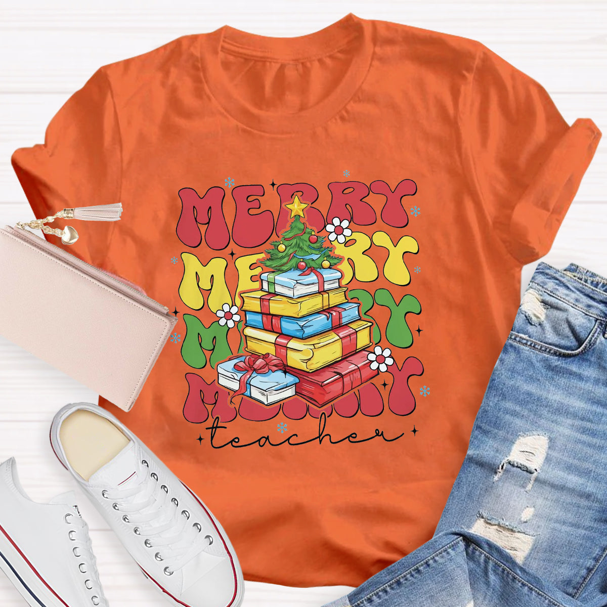 Merry Christmas Tree Teacher T-Shirt